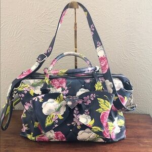 Betsey Johnson Navy Floral Shoulder Bag
